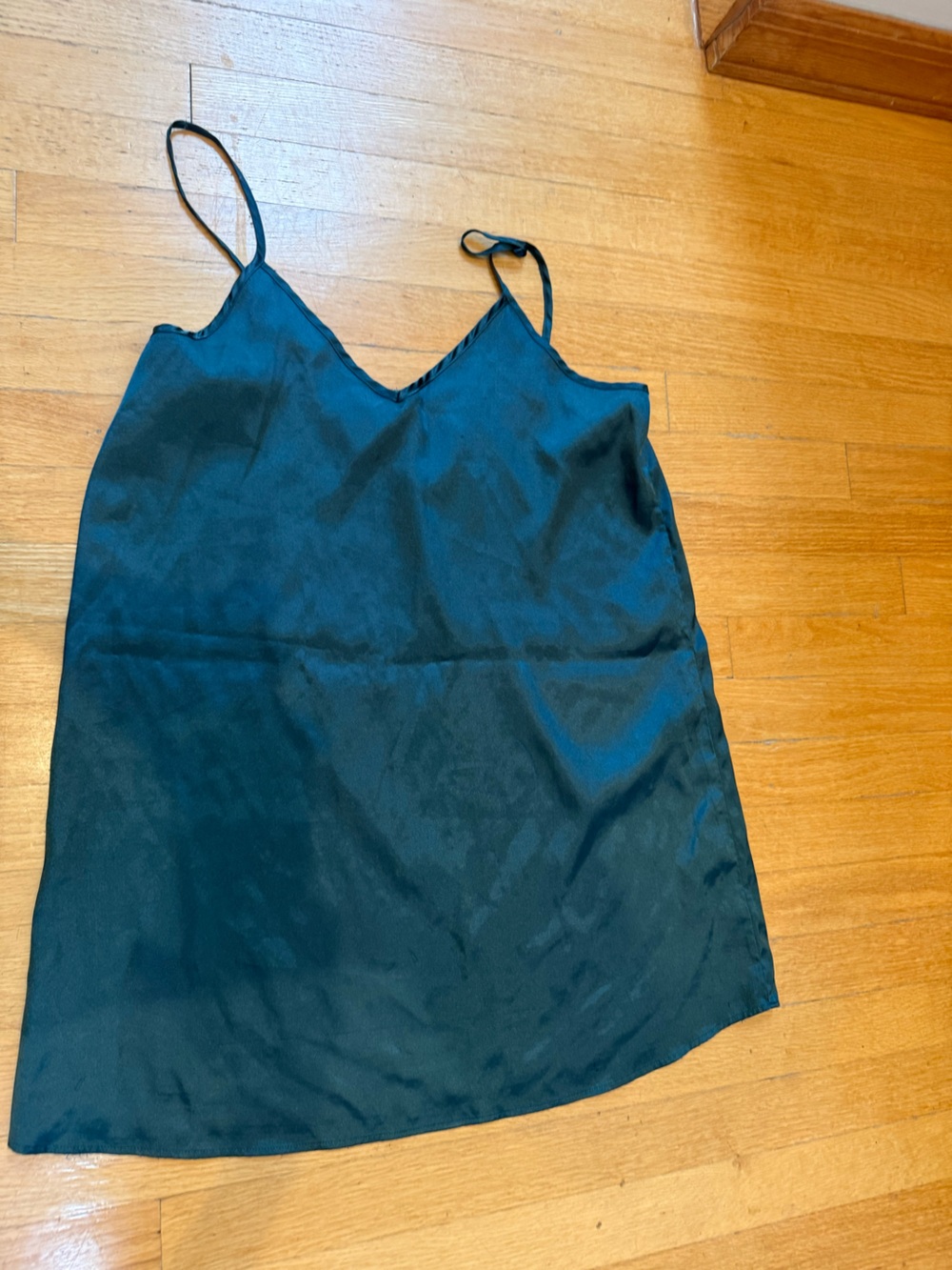 Women’s Dark Teal Satin Cami Dress